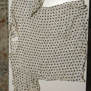 Off white polka dot blouse Large